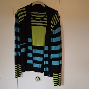 Vibrant Striped Cardigan Sweater